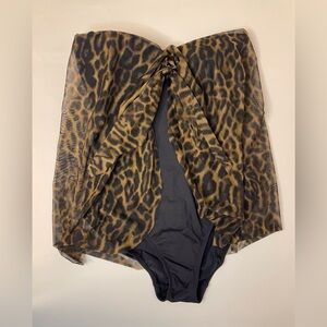 Lauren Ralph Lauren NWOT Vintage Ocelot Leopard Print One-Piece Swimsuit‎ Size 2